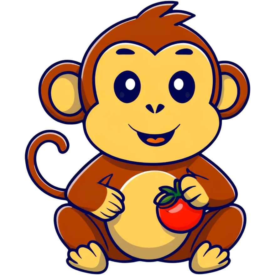monkey eating tomato emoji