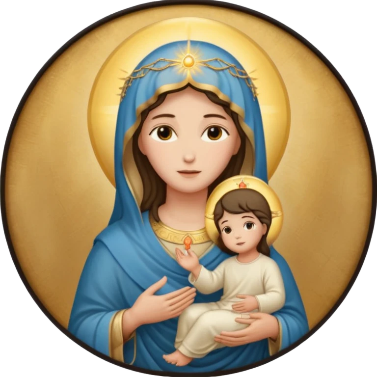 Image of the Mother of God in a frame emoji