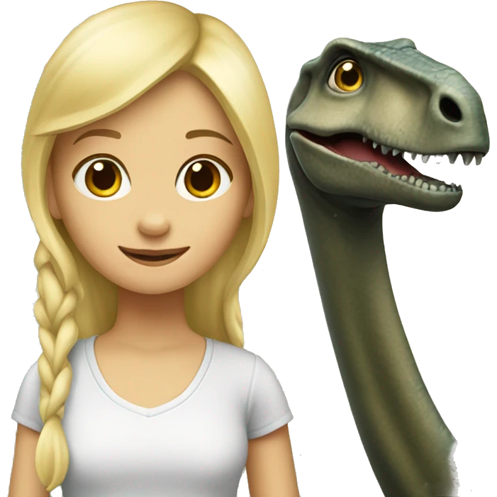 Blonde girl with Brachiosaurus emoji