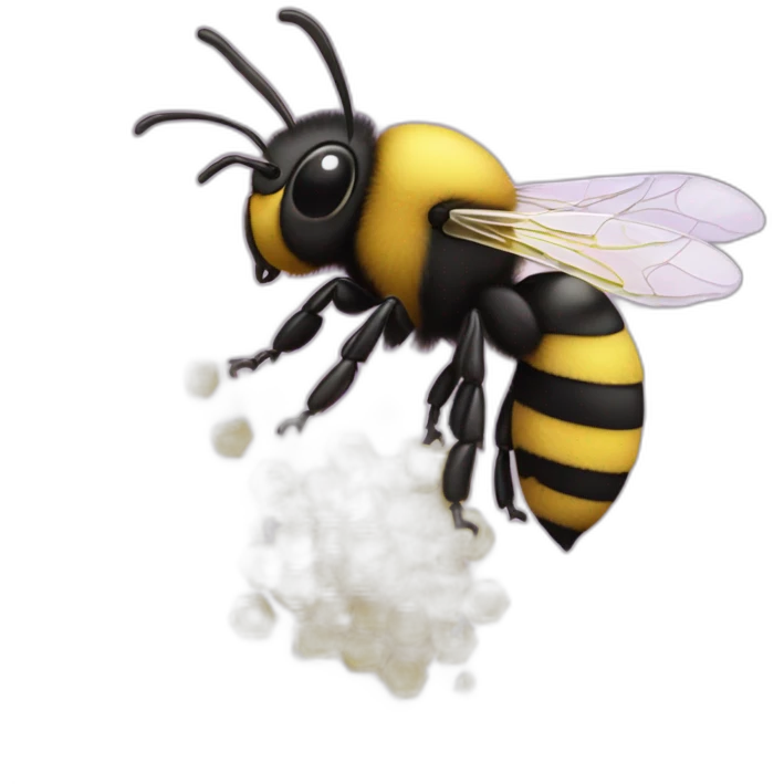 A bee wity confetti emoji