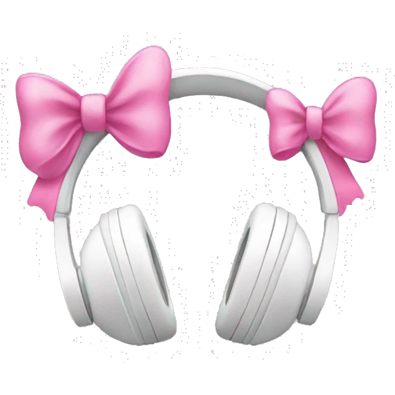 White headphones with pink bows emoji