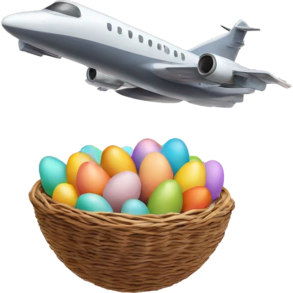 Jet dropping Easter eggs emoji