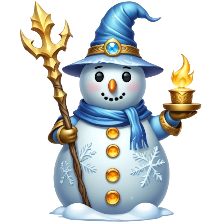 Frost wizard snowman but gold emoji