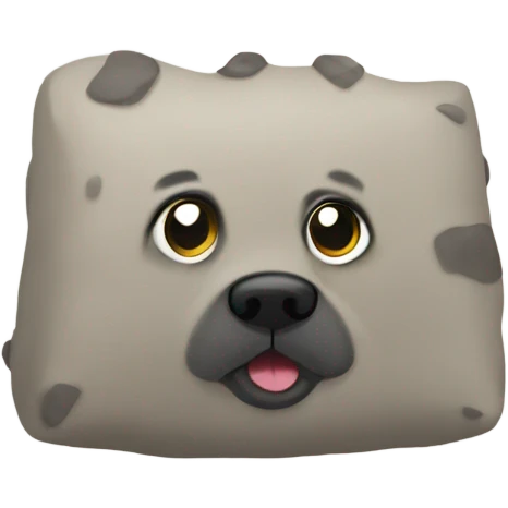 Pet rock dog with pillow emoji