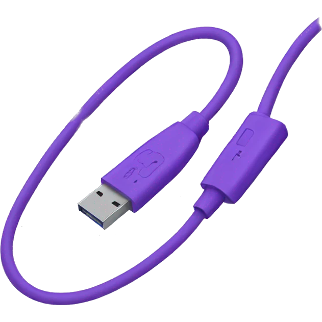 Purple usb cable emoji