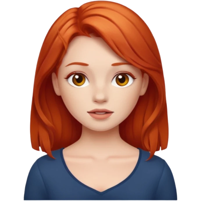 Red head that’s blushing emoji