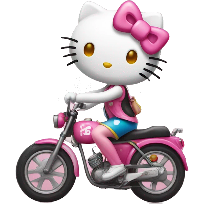 Hello kitty on a bike emoji