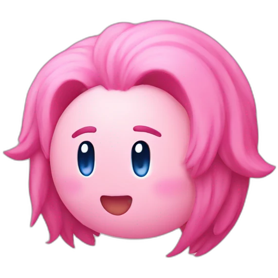 kirby with long pink hair emoji