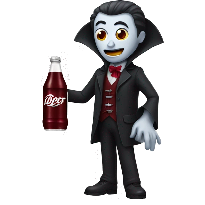 Vampire holding a dr pepper emoji