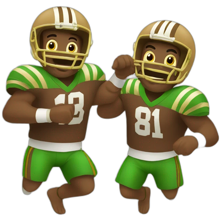 two guys doing tiki-tala playing football emoji