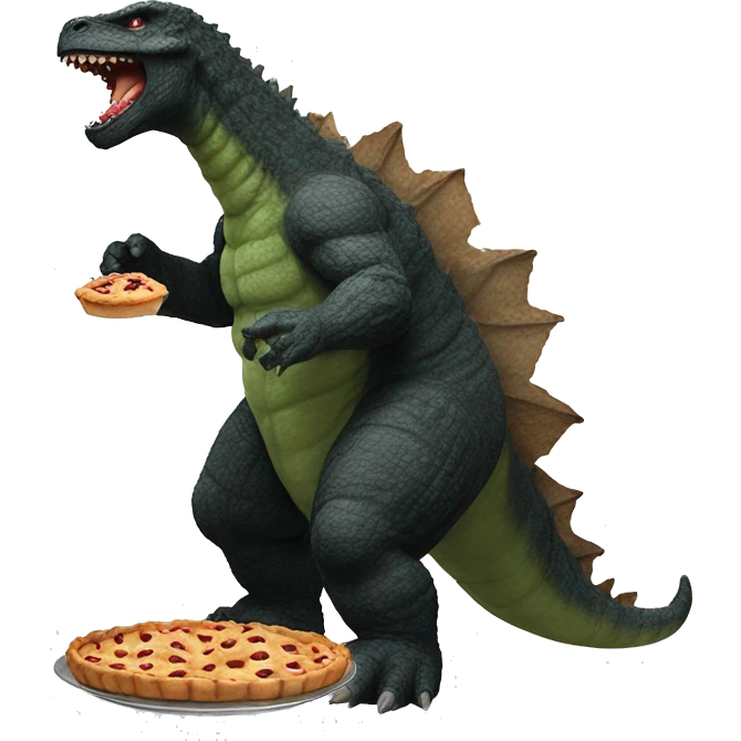 Godzilla eating a pie  emoji