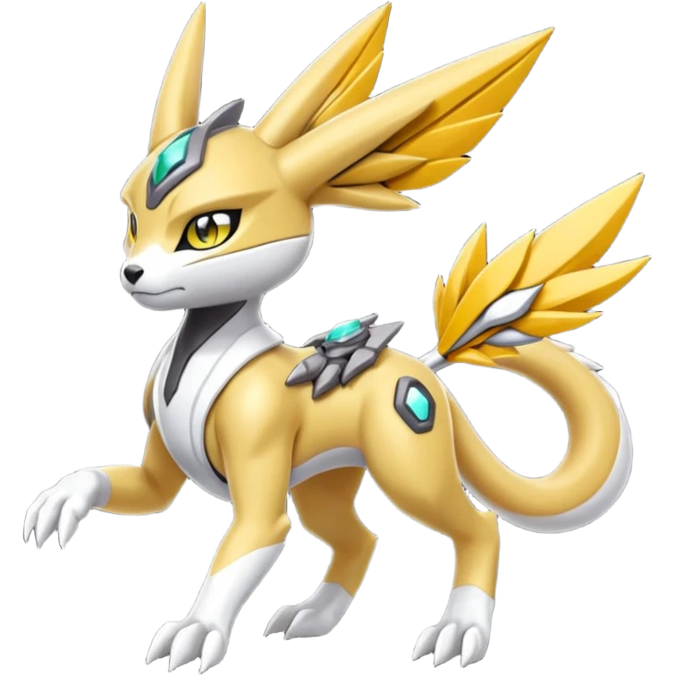 Meloetta-Renamon-Wargreymon-Protogen-Pokémon-Digimon-Fakémon-fusion-hybrid-creature emoji