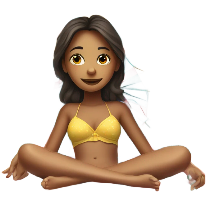 a girl sunbathing under a sun umbrella  emoji