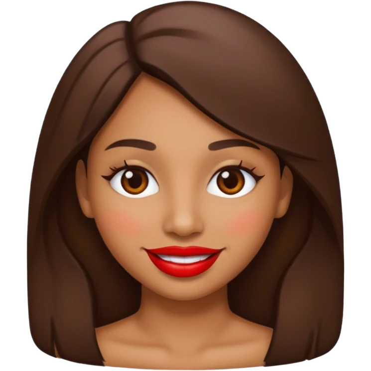 Brown person whit red big lios emoji