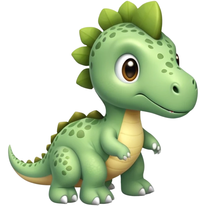 Adorable cute sage green dinosaur emoji