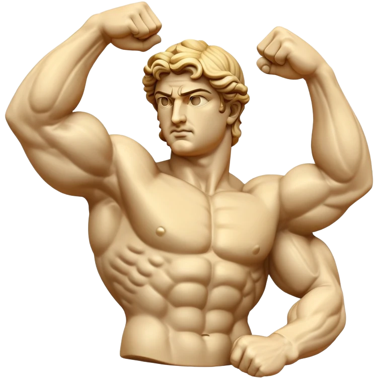 Greek statue flexing muscles like Arnold Schwarzenegger emoji