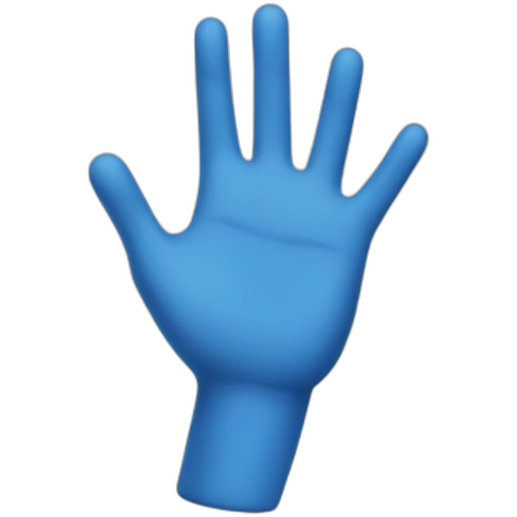 blue hand emoji
