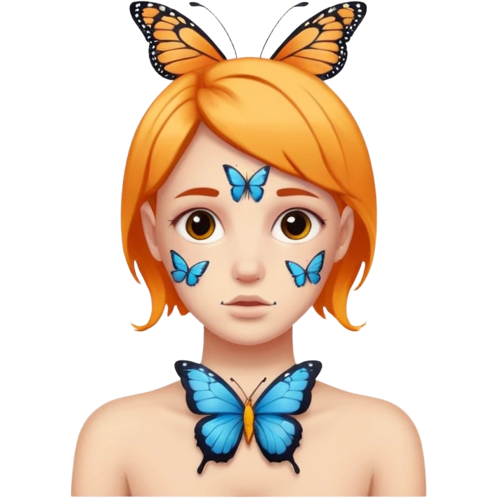 Mental health ribbon and a butterfly tattoo  emoji