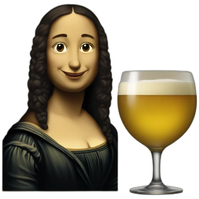 Mona Lisa drinking emoji