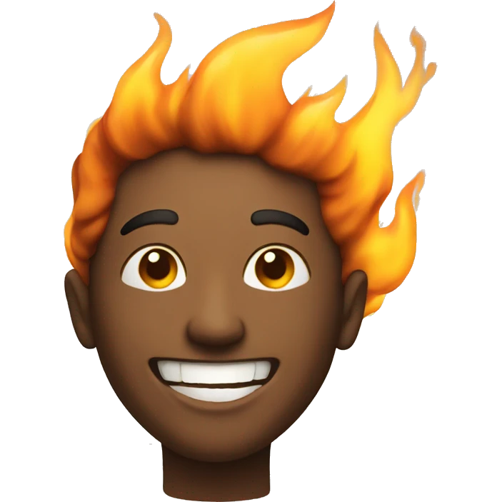 happy guy made of fire emoji