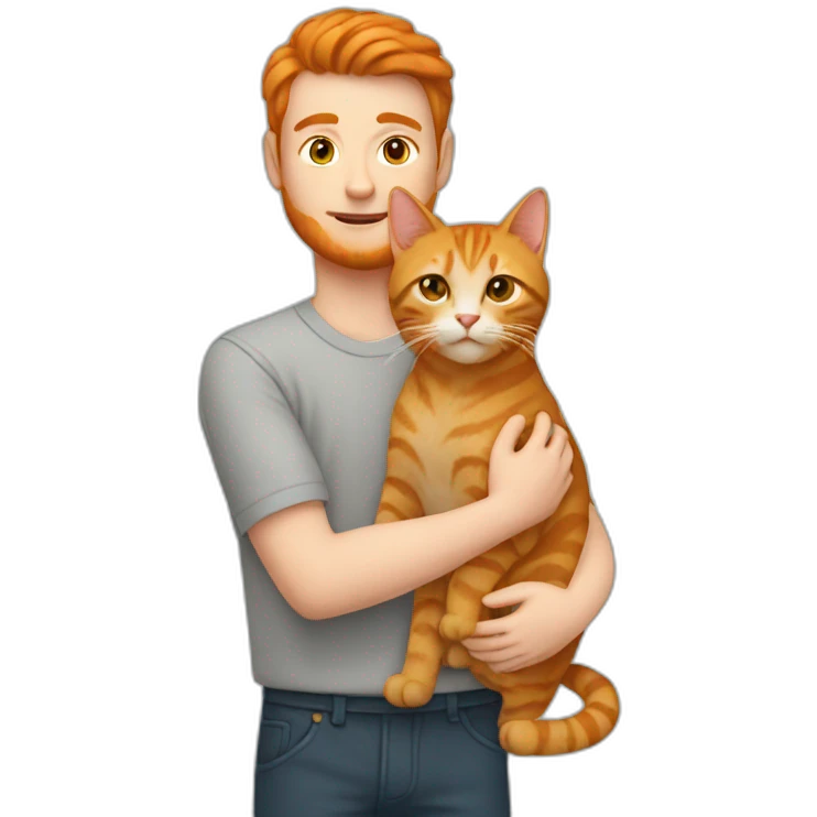 Person with a Ginger cat in the arms emoji