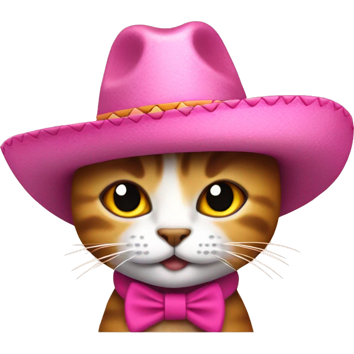 Gato con sombrero rosado  emoji