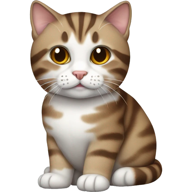 White brown tabby Scottish cat emoji