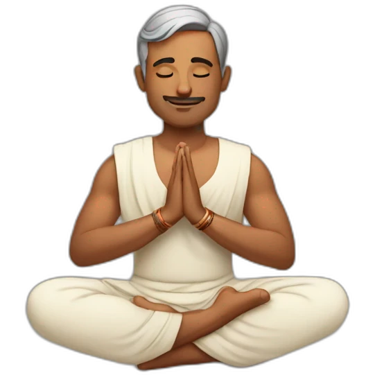 Indian man doing namaste emoji