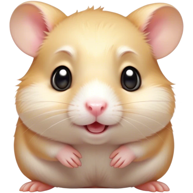 Cinematic Comical Cream Hamster Portrait Emoji, Head tilted dramatically with an exaggeratedly amused expression, featuring a striking cream fur with a luminous sheen, wide, expressive dark eyes filled with playful disbelief, Simplified yet hilariously expressive features, highly detailed, glowing with a slightly sassy glow, high shine, dramatic yet playful, stylized with an air of cheeky mischief, bright and endearing, soft glowing outline, capturing the essence of a spirited and over-the-top hamster, so meme-worthy it feels like it could side-eye its way into internet fame instantly! emoji