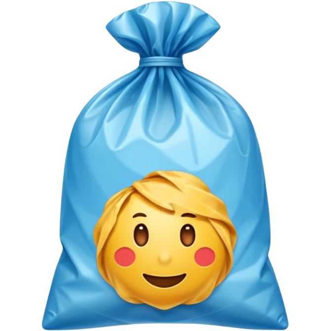 a polythene bag in a simple vector style emoji