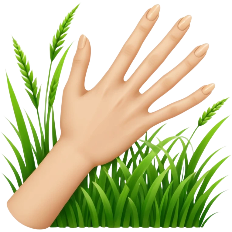 hand touching grass emoji