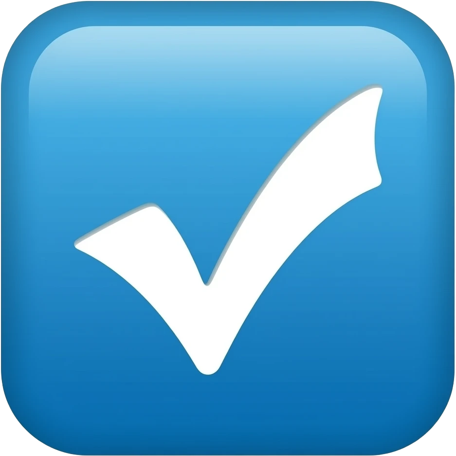 Ein weiser chek haken mirt blauen Hintergrund emoji