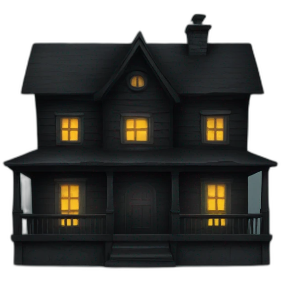 Black scary house emoji
