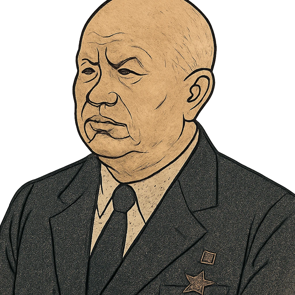 ukiyo-e style portrait of Nikita Khrushchev emoji