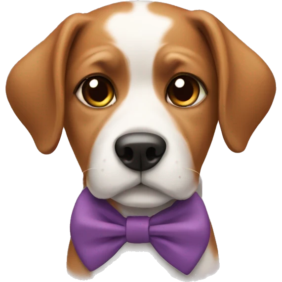 A dog wearing a bow emoji