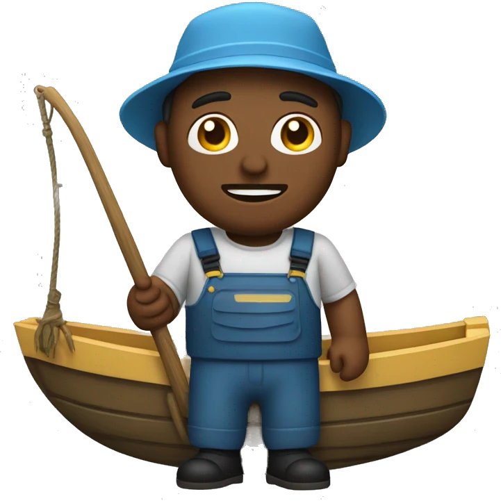 un pescador en un bote emoji