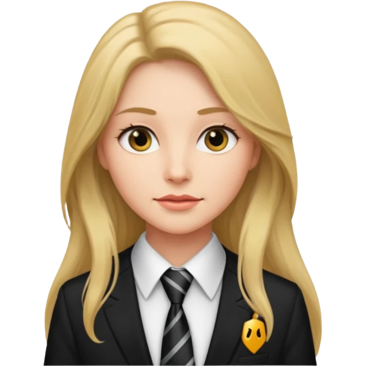 long haired woman with tie emoji