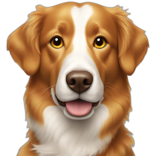 Duck tolling retriever, white forehead stripe emoji