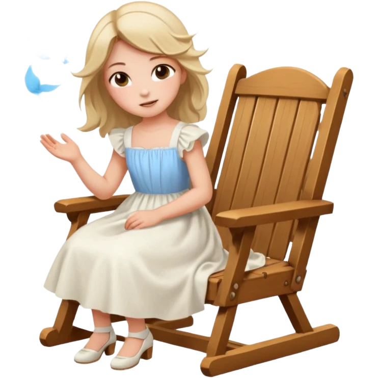 I want a emoji where a girl who is sitting in a chair frock is blow away emoji
