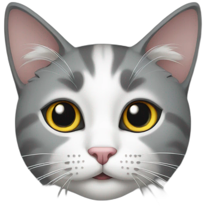 Grey and white cat emoji