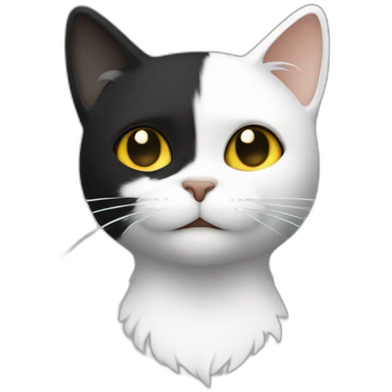 Chat noir et blanc dormant emoji
