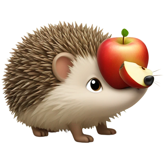 Hedgehog with an apple emoji