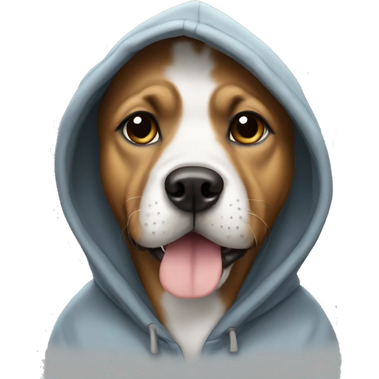 Dog wearing hoodie emoji