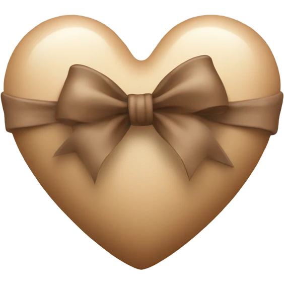 Beige - Brown Heart with bow emoji