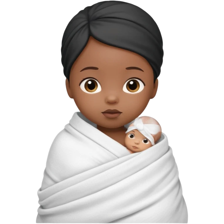 newborn black baby girl in a swaddle emoji