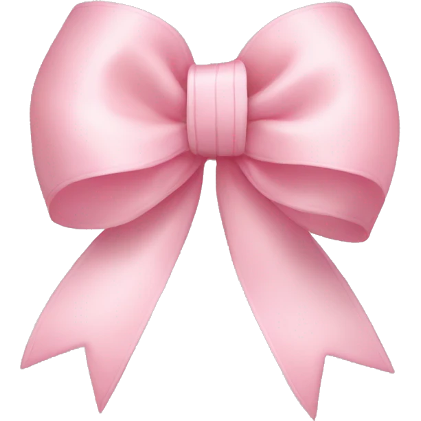 light pink ribbon bow with cat emoji