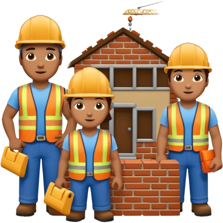 House with construction workers  emoji
