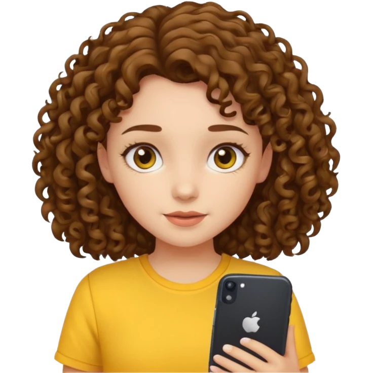curly haired girl with yellow shirt emoji