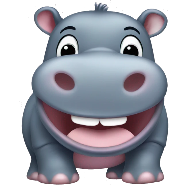 a happy baby hippo (cute like moo deng) emoji
