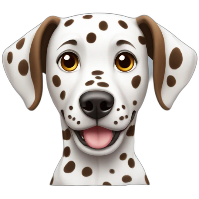 Dalmatian with brown colored spots and full colored ears emoji